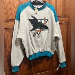 Vintage San Jose Sharks NHL hockey crew NWT sz large L